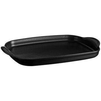 Блюдо для грилю керамічне Emile Henry BBQ 42.5х27.5 см чорний (717547) 08701358 фото