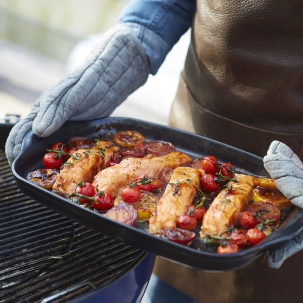 Блюдо для грилю керамічне Emile Henry BBQ 42.5х27.5 см чорний (717547) 08701358 фото